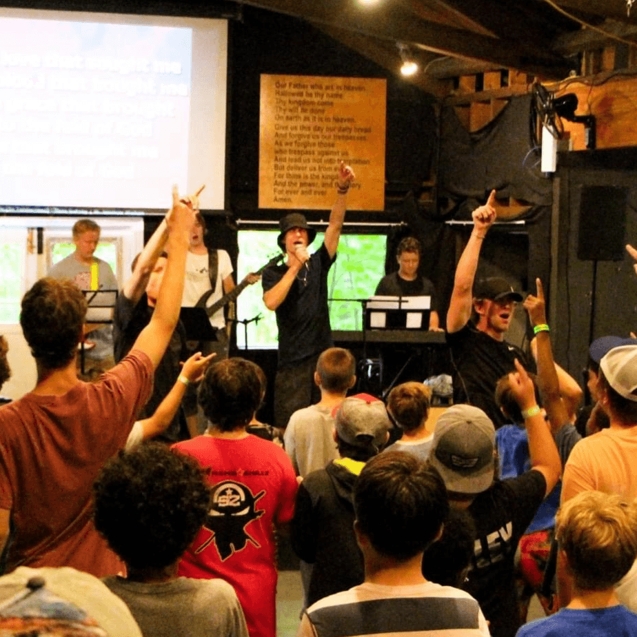 Me singing and leading youth